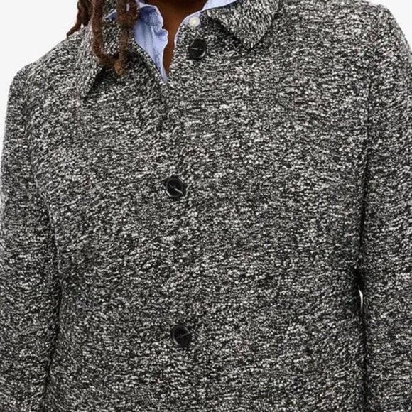 ✨ NWT J.Crew Factory Black & White Bouclé Lady Day Coat - Size 4P ✨ - Picture 4 of 4